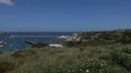 Small local fishing port harbor seascape overview with boats at Portugal Algarve 4k or 4k+ Resolution