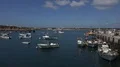 Small local fishing port harbor seascape with boats at Portugal Algarve 4k or 4k+ Resolution