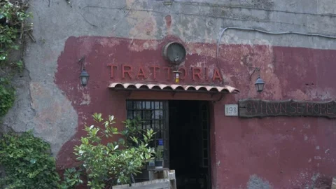 Small Local Restaurant On The Appian Way In Rome, Italy Stock Footage 154880438