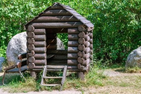 Small log cabin. Stock Photos