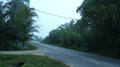 A Small Lorry Passing By On Cornering Road In Quiet Rural Area Stock Footage 34731149