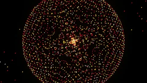 Small Luminous Colorful Particles Looping Background Stock Footage 196150327