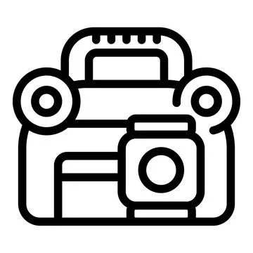 Small lunch box icon outline vector. Kid snack Stock Illustration