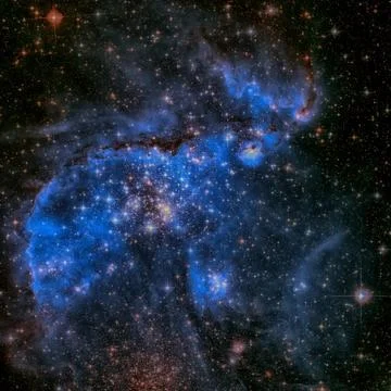 The Small Magellanic Cloud is a dwarf galaxy near the Milky Way. Stock Photos