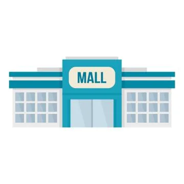 Small mall building icon, flat style Ilustración de archivo