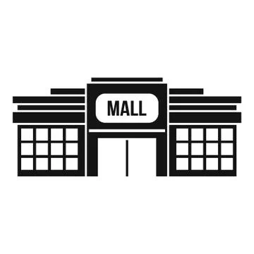 Small mall building icon, simple style Ilustración de archivo