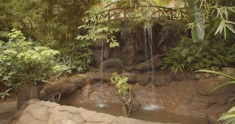 Small Man-made Waterfall feature in Costa Rica Stock Footage 108536575