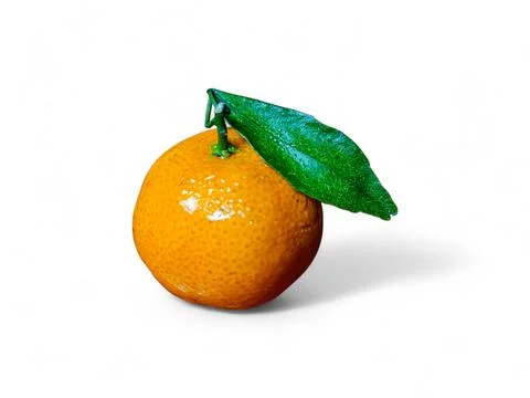 Small Mandarin Orange with Leaf Isolated on White Background Fresh Mini Tangerin Stockfoto's
