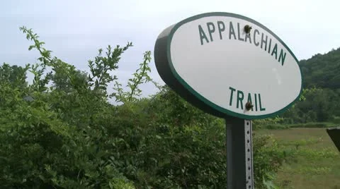 A small marker for the Appalachian Trail Stock Footage 10771191
