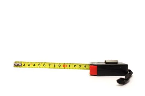 Small measuring tape on white background Stock Photos