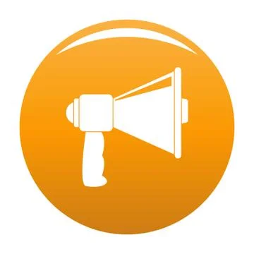 Small megaphone icon vector orange Stock Illustration