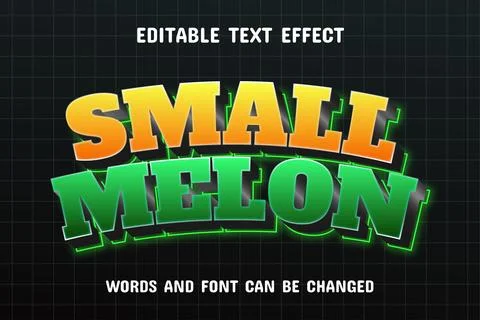 Small melon 3d text effect Stock Illustration
