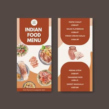 indian restaurant menu card samples