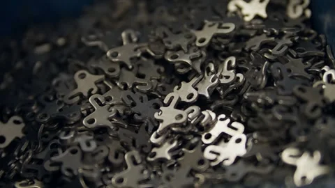 Small Metal Components for Industrial Manufacturing 스톡 동영상 340271124