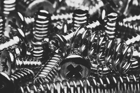 Small metallic things Stock Photos