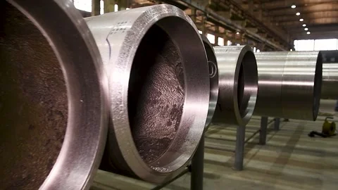 Small metallurgy. Production of high-temperature pipes Stock Footage 196609546