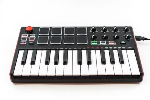 Small MIDI Controller Keyboard 25-Key Stock Photos