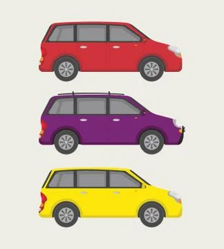 Small mini car collection with three option - vector Stock Illustration