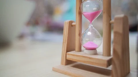 Small minute sand hourglass timer Video stock 117331544