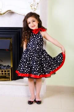 Small model in a dress Stock Photos