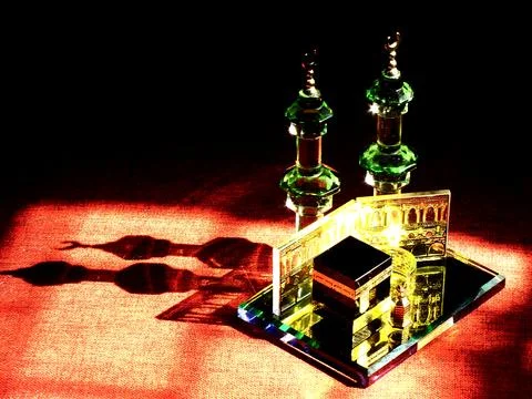 Small model of the Kaaba, the holy mosque of the Grand Mosque, Mecca Foto stock