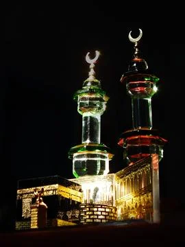 Small model of the Kaaba, the holy mosque of the Grand Mosque, Mecca Foto stock