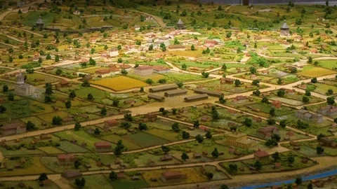 A small model of a medieval city Video stock 119504316