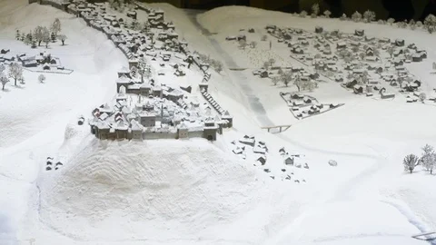 A small model of a medieval city Stock Footage 119505485
