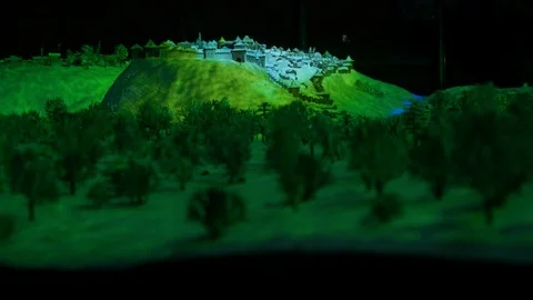 A small model of a medieval city Stock Footage 119507249