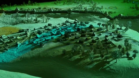 A small model of a medieval city Stock Footage 119507952