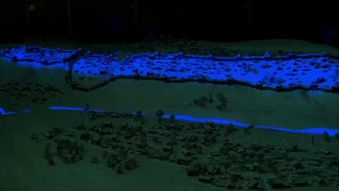 A small model of a medieval city Stock Footage 119508484