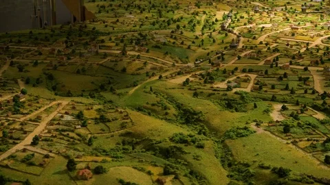 A small model of a medieval city Stock Footage 119510116