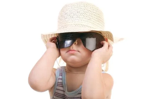 Small model in sunglasses Stock Photos