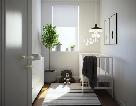 A Small Modern and Minimal Nursery Ilustración de archivo