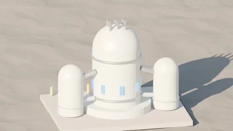 Small modular nuclear reactor containment module rotating loop Stock Footage 342509498