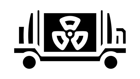 Small modular nuclear reactor future technology glyph icon animation Stock Footage 326744704