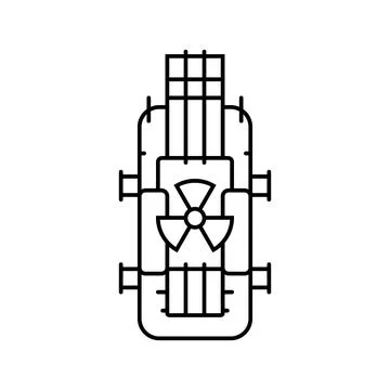 Small modular nuclear reactor future technology line icon vector illustration Stock Illustration