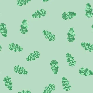 Small modular nuclear reactor future technology line seamless pattern Stock Illustration