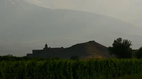 Small Monastry on a Hillside at Dusk 库存影片 53232762