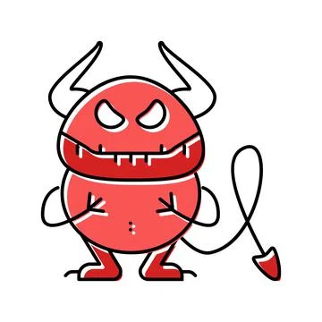 Small monster color icon vector illustration Illustrazione stock