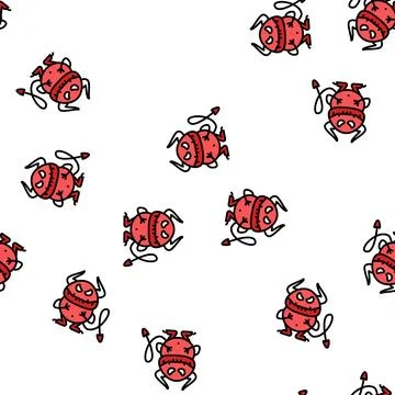 Small monster vector seamless pattern Illustrazione stock