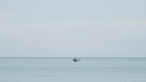Small motorboat on the sea Stock Footage 340821550