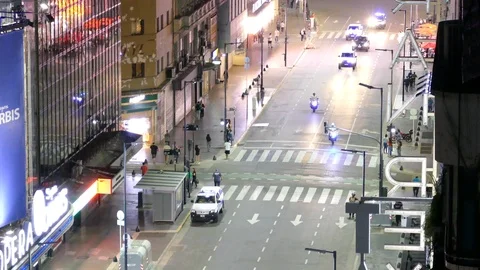 Small motorcade using vacant boulevard d... | Stock Video | Pond5