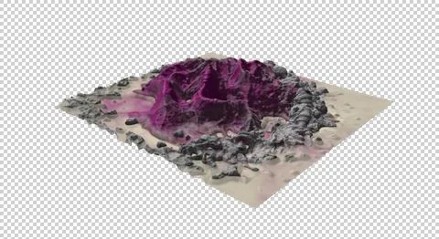 The small mountain-3D-f Stock Illustration