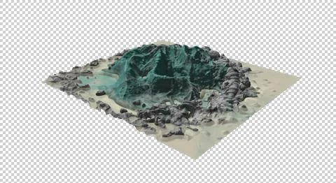 The small mountain-3D-t Stock Illustration
