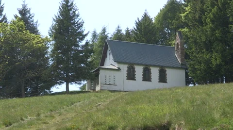 A small mountain church Stock Footage 60640924