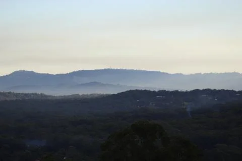 Small mountain range on a clear day Stock Photos