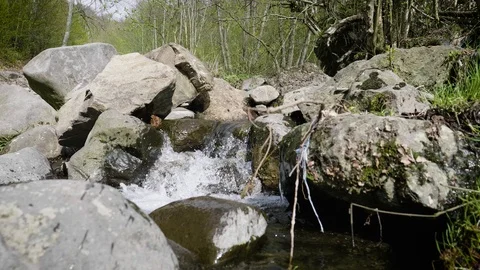 Small mountain river Stockbeeldmateriaal 88808896