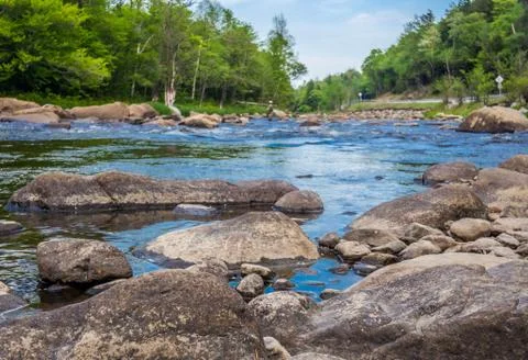Small mountain river Stock Photos