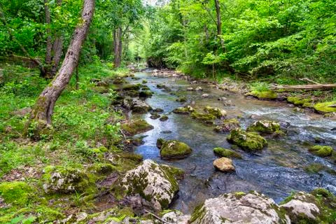Small mountain river Stock Photos